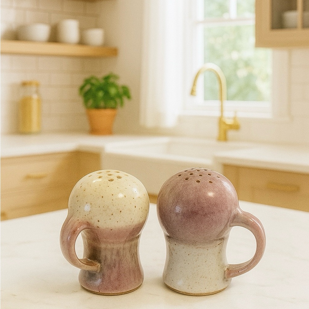 Handmade Studio Pottery Large Salt and Pepper Shakers Spice Shakers Appalachian